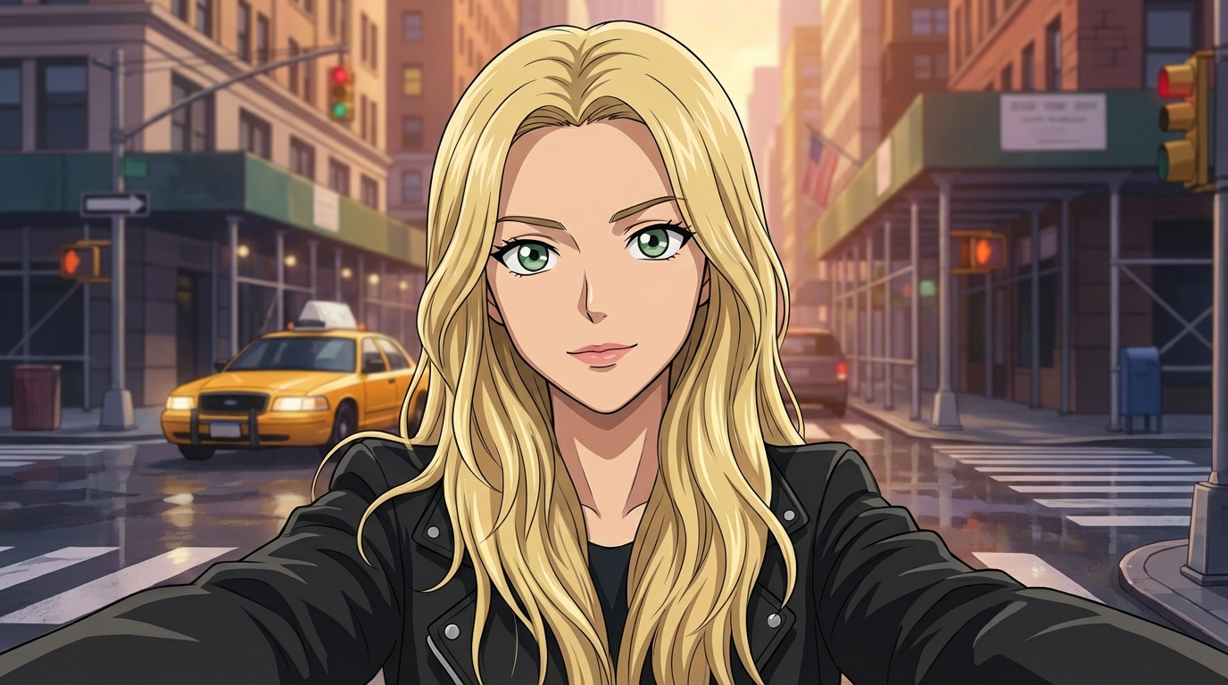 Photo to anime in Detective Conan style - Blonde