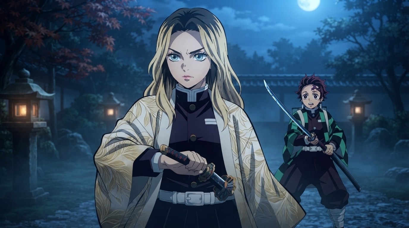 Photo to anime in Demon Slayer style, example 3