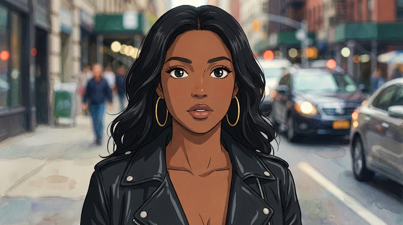 Photo to anime in Ghibli style - Black woman