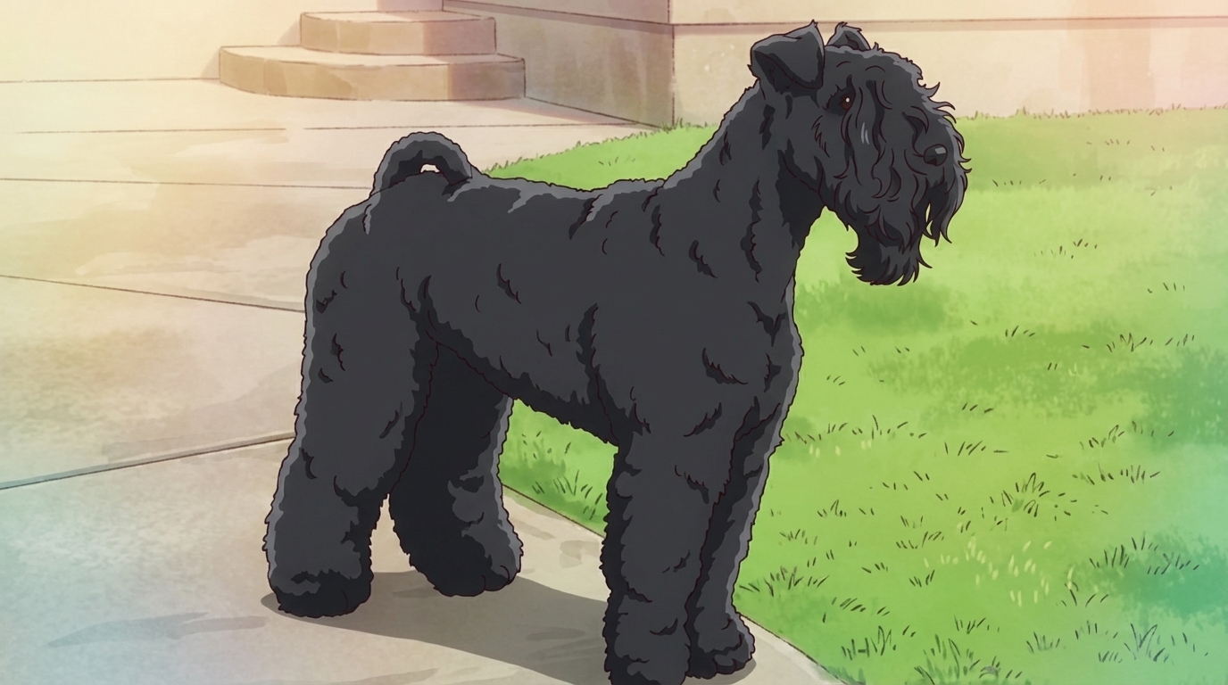 A second anime rendering of a dog showing different style output from AutoWeeb's converter