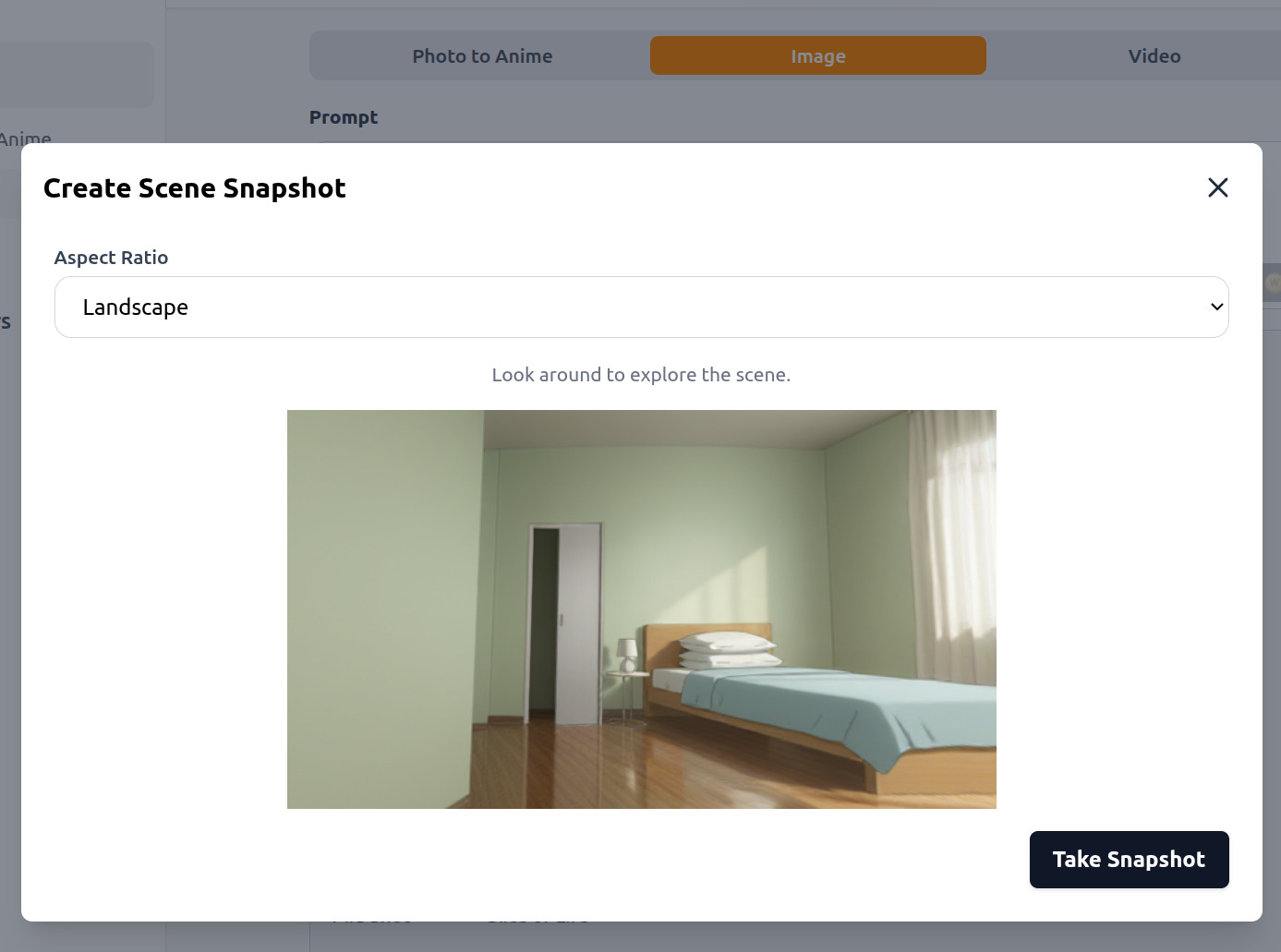 AutoWeeb scene creation interface