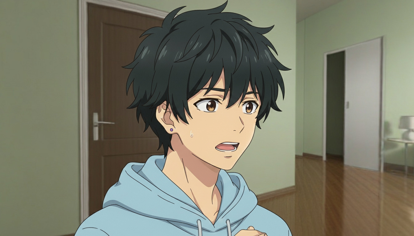 Man in bedroom - angle 1