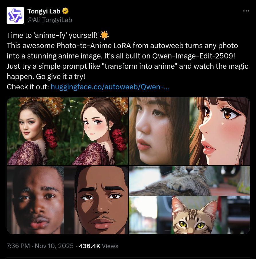 Alibaba Tongyi Lab tweet