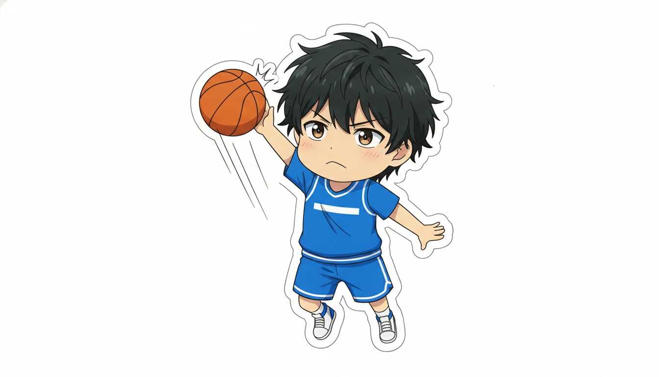 Chibi ball spin from the Basketball Chibi Sticker Pack