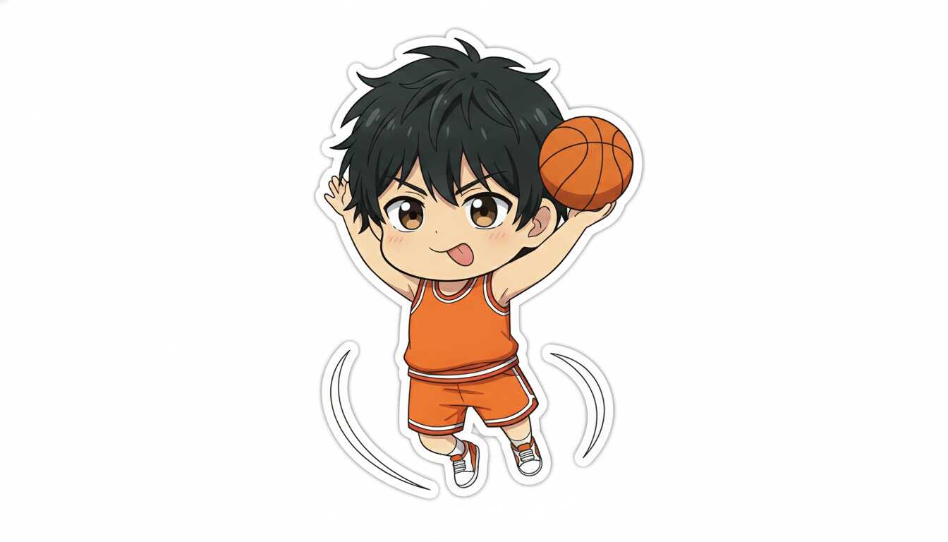 Chibi with trophy from the Basketball Chibi Sticker Pack