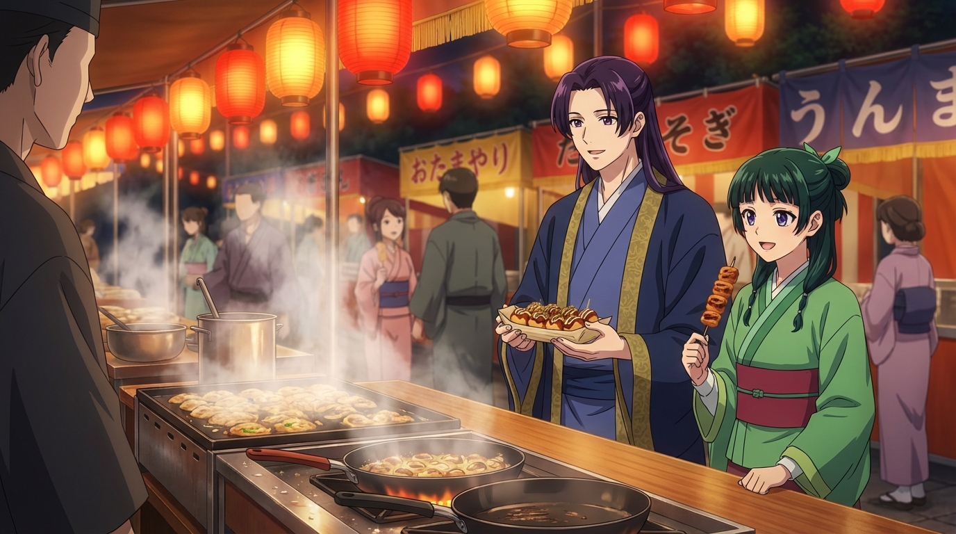 AutoWeebでアニメアートに変換した日本文化フェスティバルのシーン