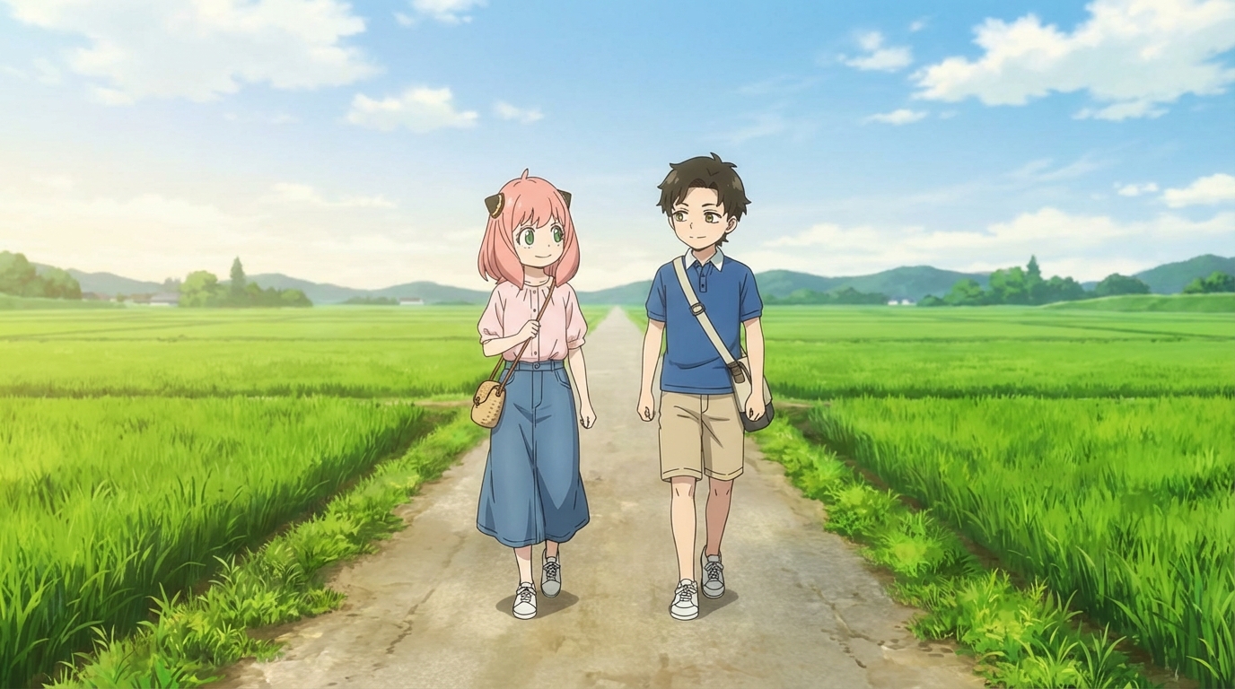 Anime mountain shrine path