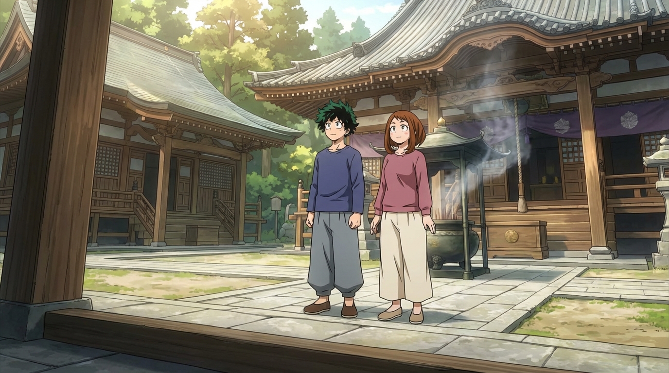 Anime sacred ritual scene