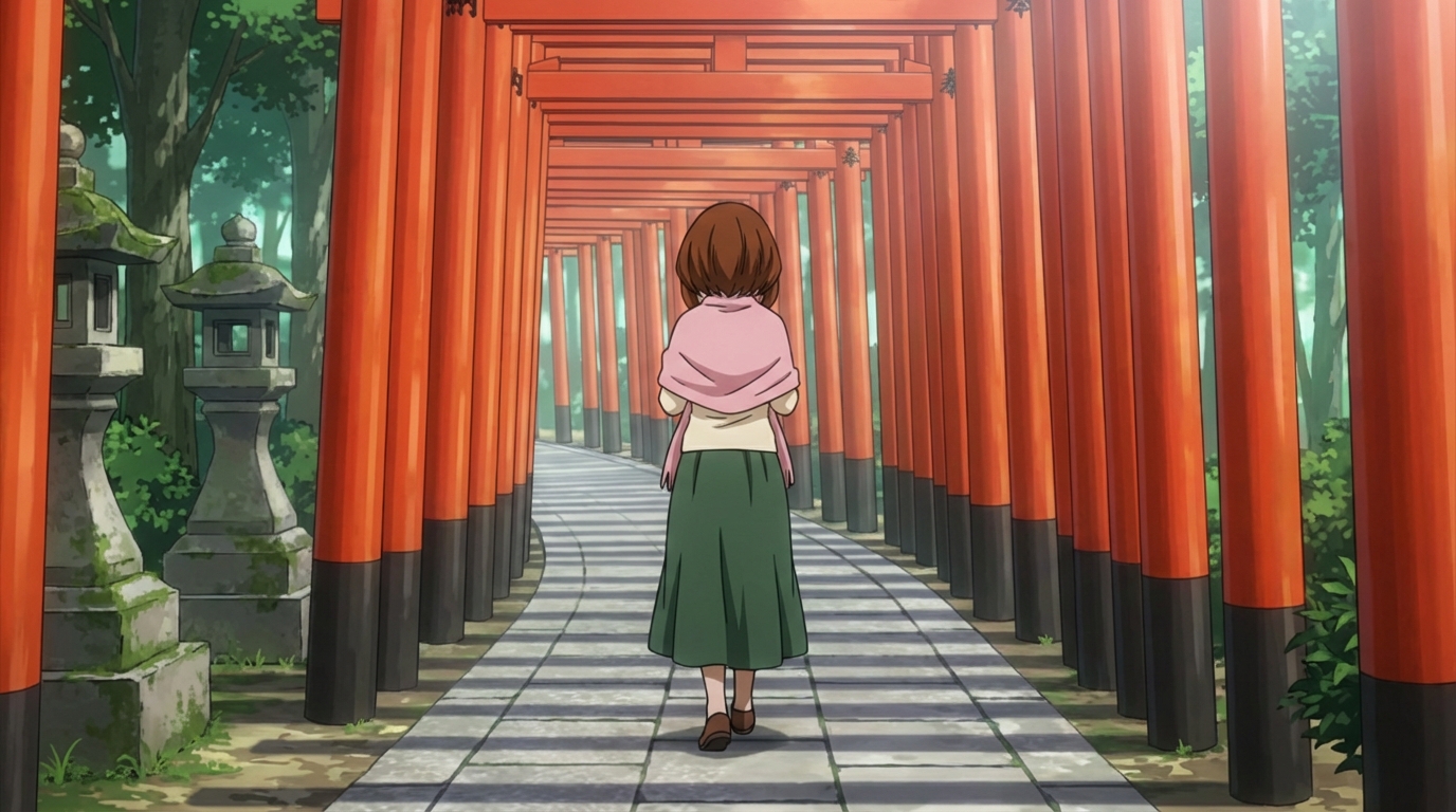 Anime torii gates path from the Japanese Spirituality photo pack