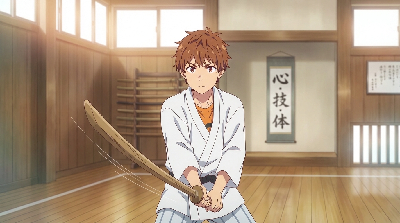 Anime high karate kick from the Martial Arts photo pack