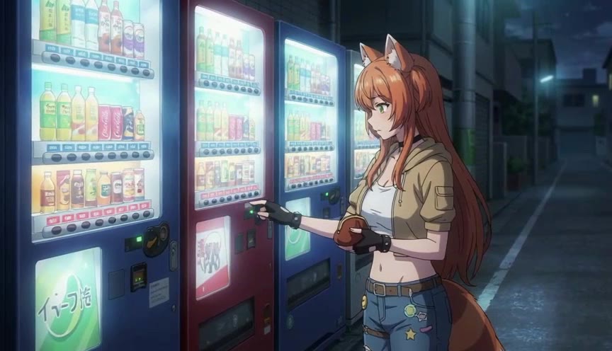 AI Anime Vending Machine Scene