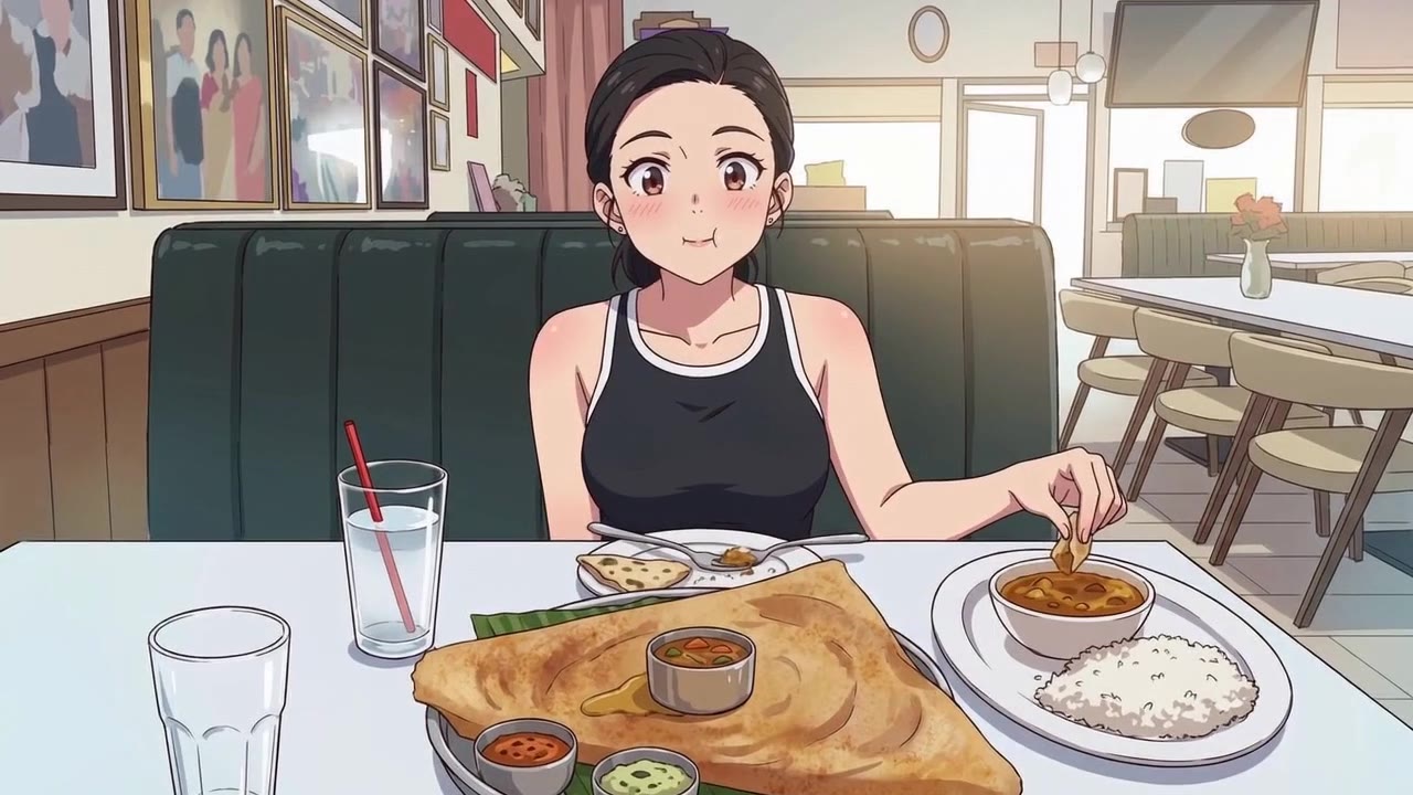 AI Anime Eating Scene Animation