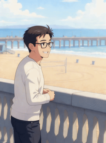 AI Anime Beach Day Example